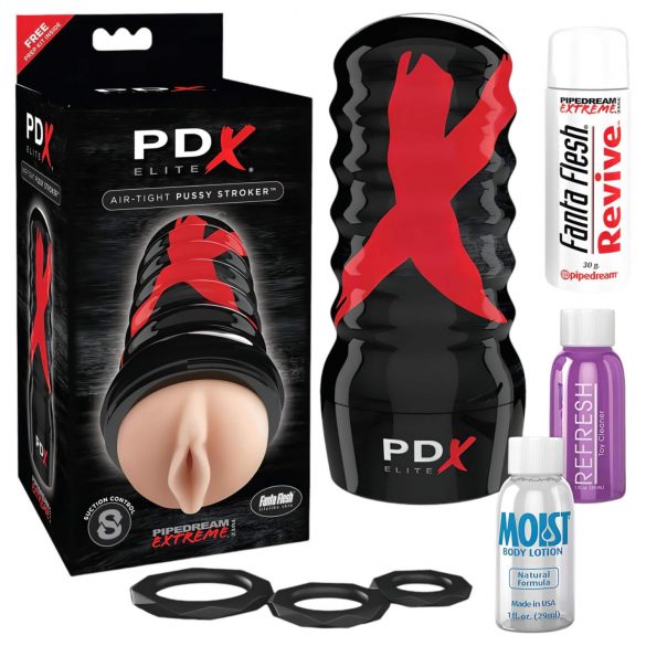 PDX Elite Air-Tight Pussy - ručni masturbator za macu (prirodni)