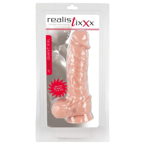 Realistixxx Giant XXL - realistično dildo (32 cm) - prirodna boja