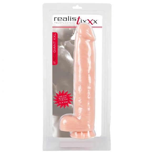 realistixxx Giant 3XL - realistični dildo (42 cm) - prirodna boja