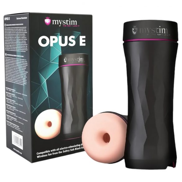 mystim Opus E Donut - elektro masturbator (prirodno-crni)