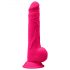 Silexd 9.5 - savitljiv, ljepljiv, testikularni dildo - 24 cm (roza)