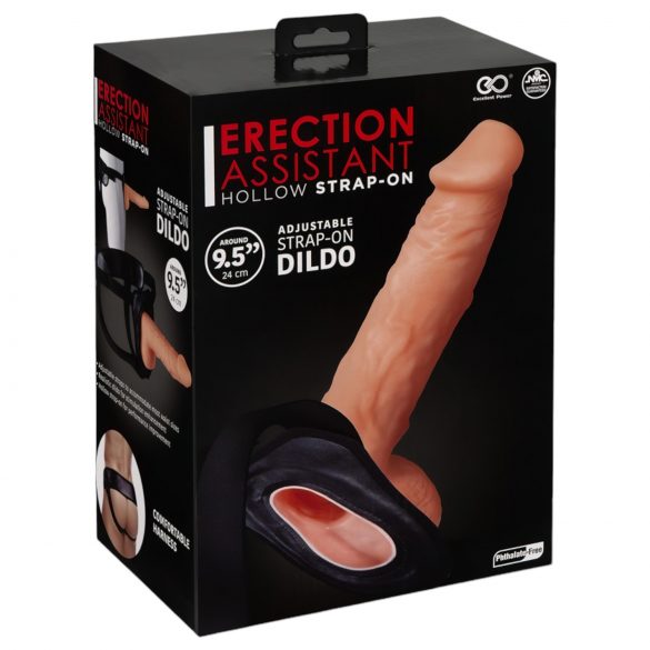 Pomoćnik pri erekciji - šuplji dildo na kopču (prirodni)