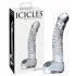 "Icicles No. 61 - stakleni dildo s testisima i penisom (prozirni)"