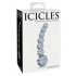 Icicles No. 66 - zakrivljeni, kuglasti, stakleni dildo (prozirni)