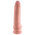 King Cock 9 - veliki dildo s vakuumskim postoljem i testisima (23 cm) - prirodan