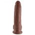 King Cock 9 - veliki dildo s vakuumskim postoljem i testisima (23 cm) - smeđi