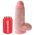 King Cock 9 Chubby - dildo s postoljem i testisima (23 cm) - prirodni