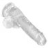 King Cock Clear 6 - mali dildo s testisima i vakuumskim postoljem (15 cm)