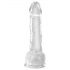 King Cock Clear 7 - vakuumska čašica, dildo za testise (18 cm)