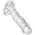 King Cock Clear 8 - vakuumska čašica, dildo za testise (20 cm)