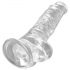 King Cock Clear 8 - vakuumska čašica, dildo za testise (20 cm)