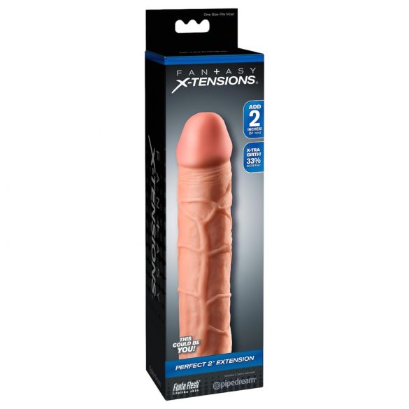 X-TENSION Perfect 2 - realističan omotač penisa (20,3 cm) - prirodan