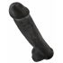 King Cock 15 - crni dildo s testisima i s vakuumskim postoljem (38 cm)