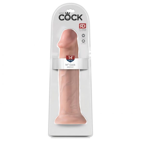 King Cock 14 - vakuum, veliki dildo (36cm) - prirodni