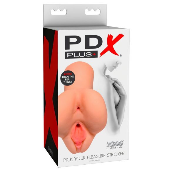 PDX Pick Your Pleasure Stroker - 2u1 realistični masturbator (prirodni)