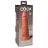 King Cock Elite 8 - realistični vibrator s vakuumom 20 cm (tamno prirodni)