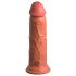 King Cock Elite 8 - realistični vibrator s vakuumom 20 cm (tamno prirodni)