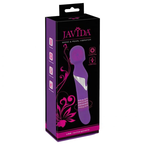 Javida Wand & Pearl - 2u1 masažni vibrator (ljubičasti)