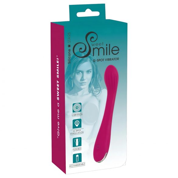 SMILE G-spot - punjivi, rebrasti G-točka vibrator (ljubičasti)