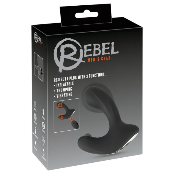 Rebel RC - analni vibrator na baterije, radio pumpa (crni)