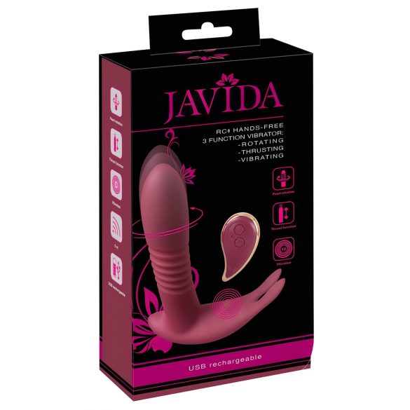 Javida RC - punjivi, radio, klitoralni vibrator s 3 funkcije (crveni)