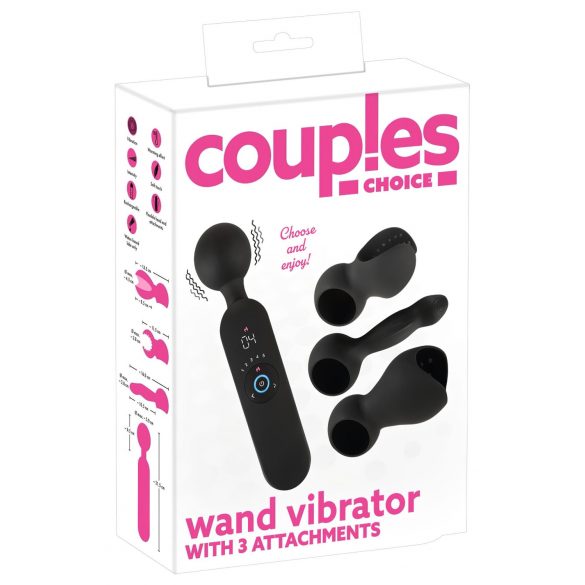 Couples Choice - akumulatorski, grijani masažer vibrator (crni)