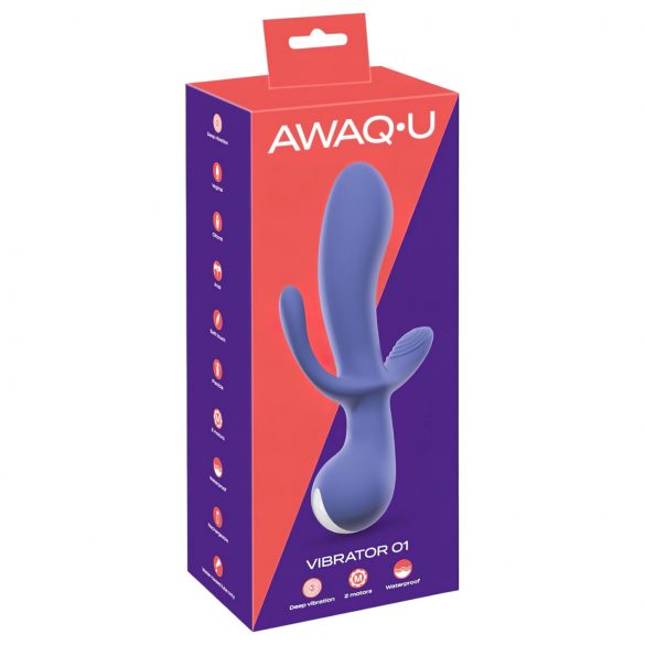 AWAQ.U 1 - punjivi vibrator s 3 zupca (ljubičasti)