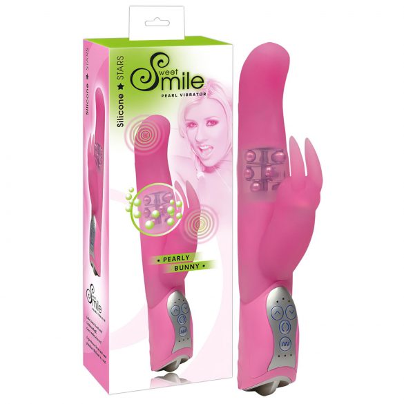 SMILE Pearly Bunny - biserni vibrator (ružičasti)