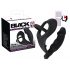 Black Velvet - analni vibrator s penisnim i prstenom za testise (crni)