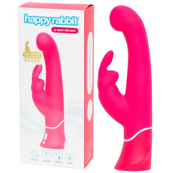 Happyrabbit G-točka - vodootporni vibrator s klitoralnim nastavkom (roza)