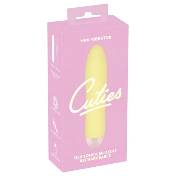 Cuties Mini Yellow - punjivi vibrator od silikonskog štapića (žuti)