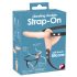 You2Toys - Strap-On - punjivi dvostruki vibrator s remenom (prirodni)