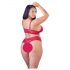 Cottelli Plus Size - mekani čipkasti grudnjak set (crveni) - 4XL