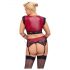 Cottelli Bondage Plus Size - čipkasti grudnjak set (crveno-crni)