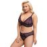 Cottelli Curves Plus Size - prozirni uzorak grudnjaka set (ljubičasta)