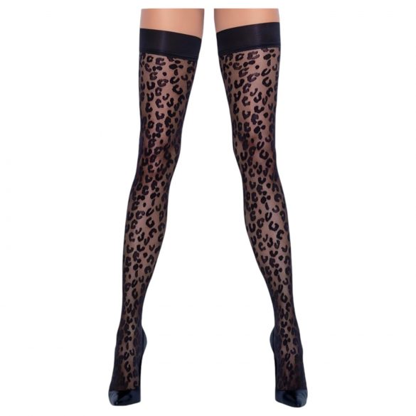 Cottelli Legwear - tajice s printom pantere (crne)