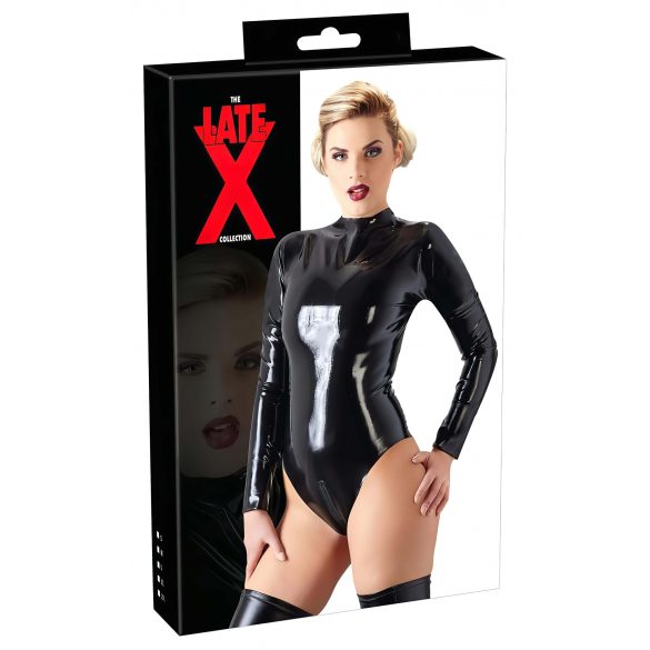 LATEX - ženski bodi dugih rukava (crni)  - 2XL