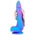 Inkipus - silikonski dildo s testisima - 18 cm (plavo-ružičasti)