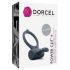 Dorcel Power Clit Plus - punjivi, vibracijski prsten za penis (crni)