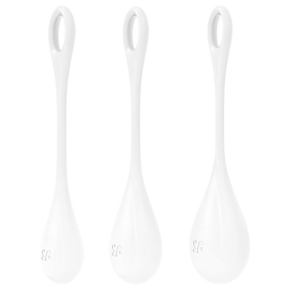 Satisfyer Yoni Power 1 - set gejšinih kugli - bijela (3-dijelni)