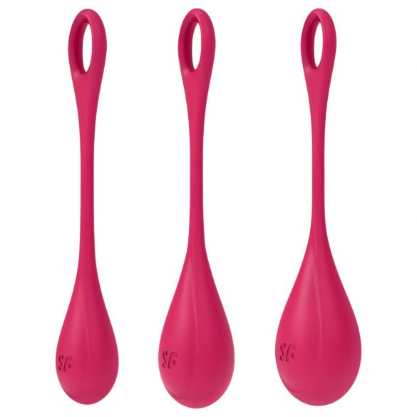 Satisfyer Yoni Power 1 - set geiša kuglica - crvena (3 dijela)