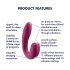 Satisfyer Sunray - akumulatorski 2u1 vibrator s zračnim valovima (crveni)