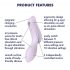 Satisfyer Curvy Trinity 2 - punjajući zračni 2u1 vibrator (ljubičasti)