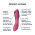 Satisfyer Curvy Trinity 3 - akumulatorski 2u1 vibrator s jastučastim valovima (crveni)