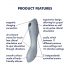 Satisfyer Curvy Trinity 3 - punjivi zračni 2u1 vibrator (sivi)