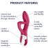 Satisfyer Embrace Me - akumulatorski vibrator s dodatkom za klitoris (crveni)