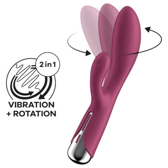 Satisfyer Spinning Rabbit 1 - rotirajući vibrator s klitorisom (crveni)