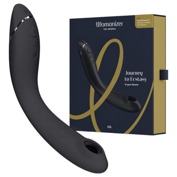 Womanizer OG - bežični, zračni val 2u1 vibrator (crni)