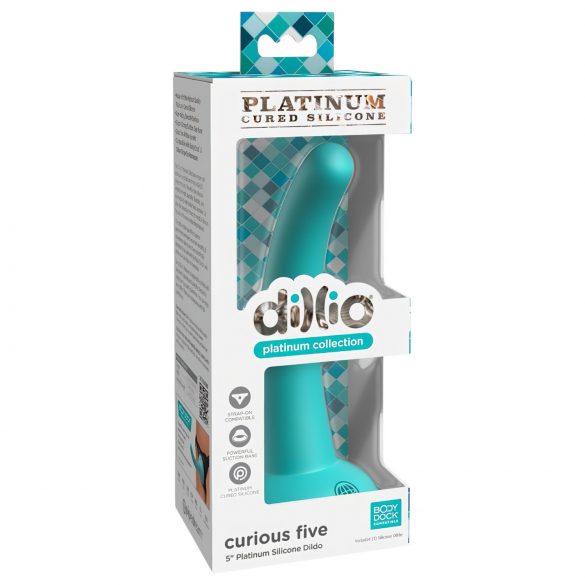 Dillio Curious Five - silikonski dildo (15 cm) - tirkizna