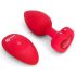 b-vibe Heart - punjivi, bežični analni vibrator (crveni)